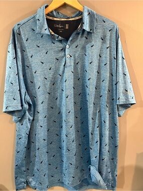 Walter Hagen Light Blue Polo with Black Print